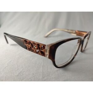 Vera Wang MEDEA HN Tortoise Crystal Floral Embellished Eyeglass Frames 51-15-135